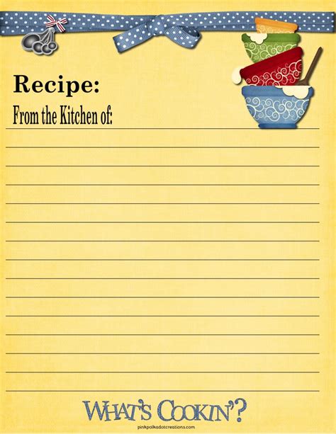 8 Best Images of Full Page Printable Recipe Cards - Free Printable Full Page Recipe Card ...