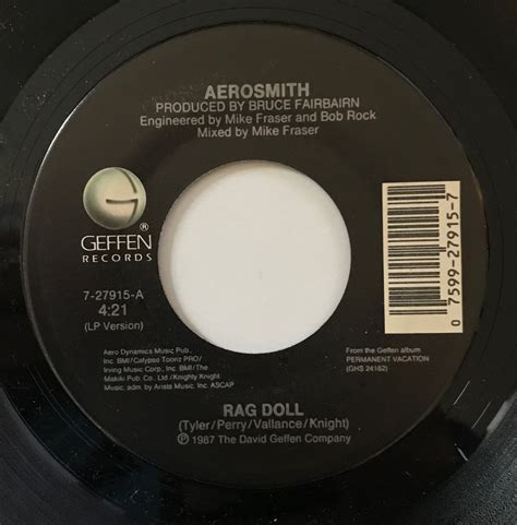 Aerosmith – “Rag Doll” (1988) – 7″ Single (The Aerosmith Collection ...