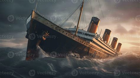 Sinking of the RMS Titanic. 25938143 Stock Photo at Vecteezy