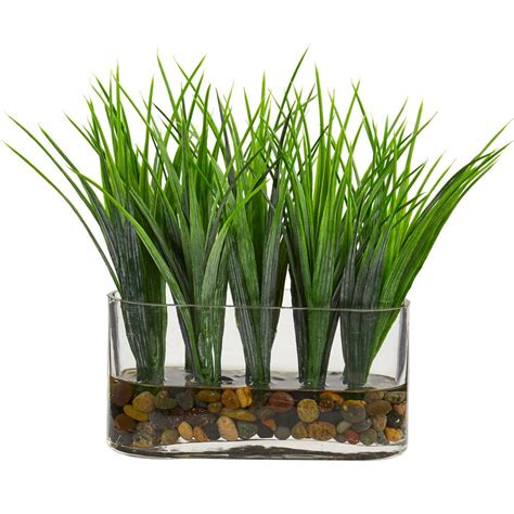 Nearly Natural Indoor Vanilla Grass Artificial Plant in Oval Vase-8076 ...