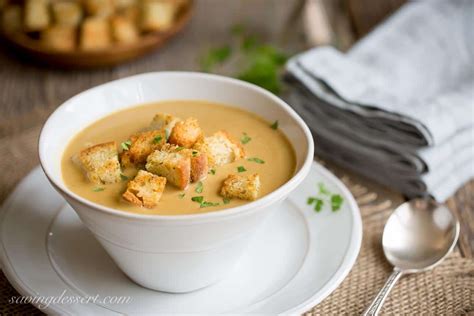 Potato Leek Soup and Homemade Croutons - Saving Room for Dessert