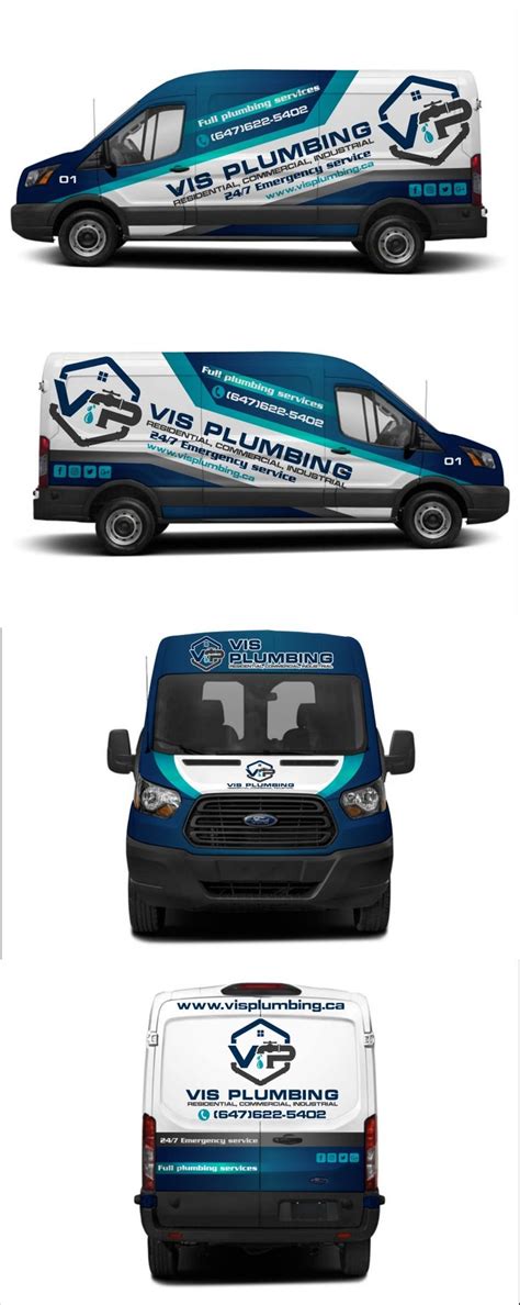 three van wrap designs for plumbing company