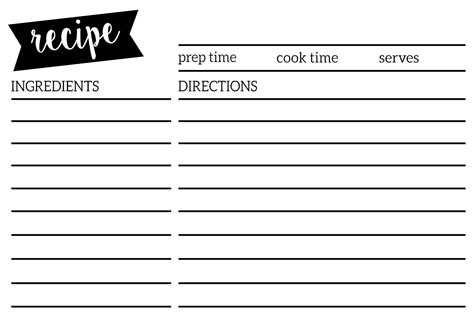 Free Recipe Card Template Printable - Paper Trail Design