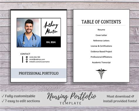 Nursing Portfolio Cover Page Template