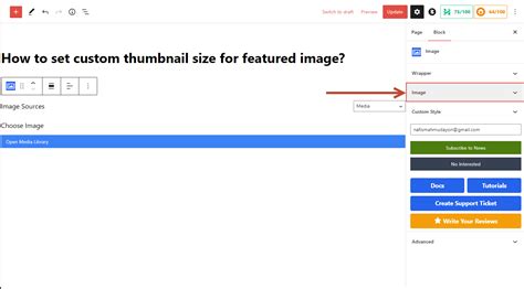 How to set custom thumbnail size for image?