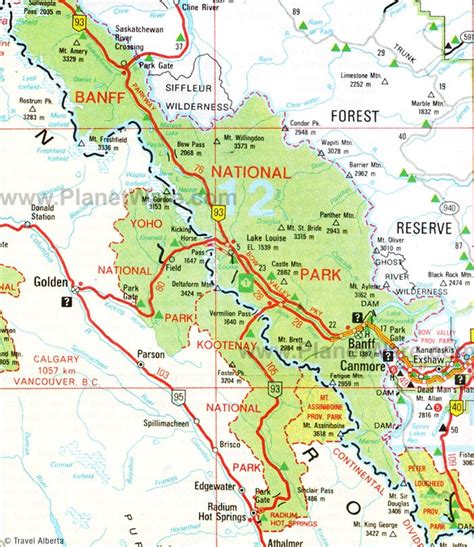 Banff National Park Map Attractions