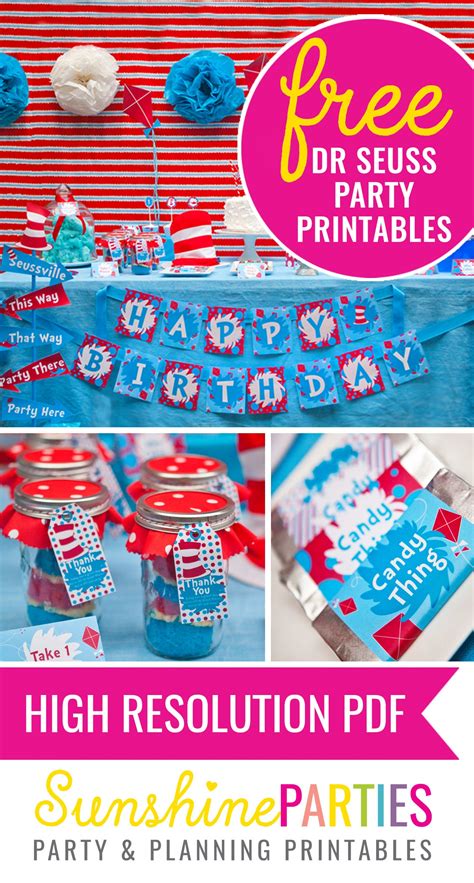 Free Dr Seuss Party Printables – Sunshine Parties