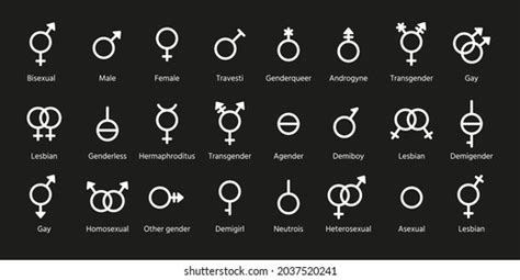 Gender Symbols Vector Sexual Orientation Outline Stock Vector (Royalty ...