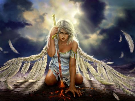 Female Warrior Angel Fantasy Art - 1600x1200 Wallpaper - teahub.io