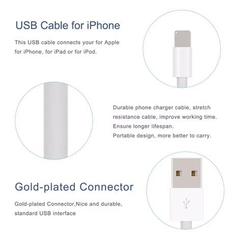 Pvc For Iphone Cable Charger High Quality Usb Data Line 2.1a Fast ...