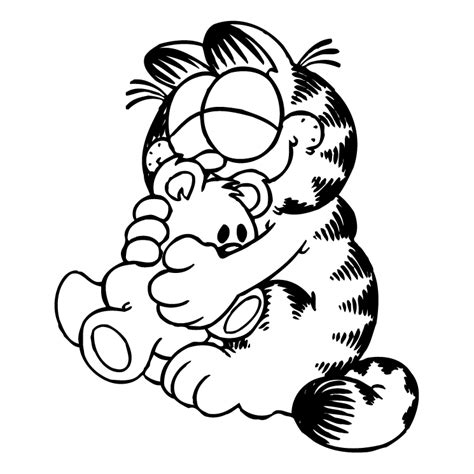 Black And White Garfield Svg