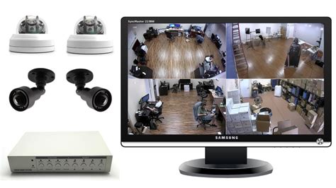 4 Security Camera with Monitor Systems for Live Video Display