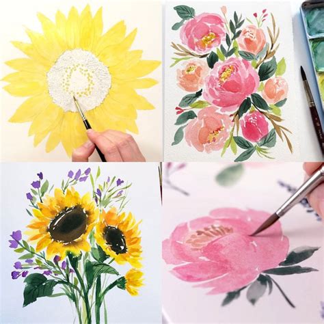 20+ Best Watercolor Flowers Tutorials & Videos - A Piece Of Rainbow