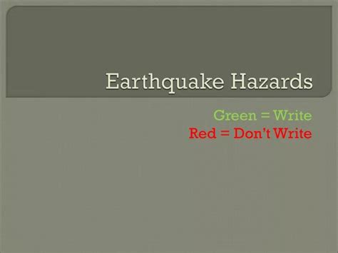 PPT - Earthquake Hazards PowerPoint Presentation, free download - ID ...