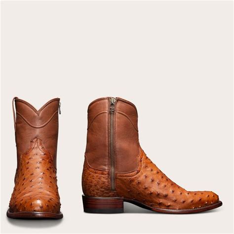 US$ 82.99 - Men's Ostrich Zip-Up Boot - Full-Quill Zipper Cowboy Boots ...