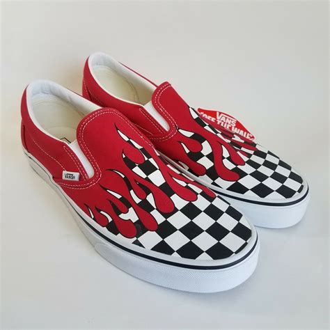 Vans Slip On Checker Flame Red For Sale - Kicks Collector