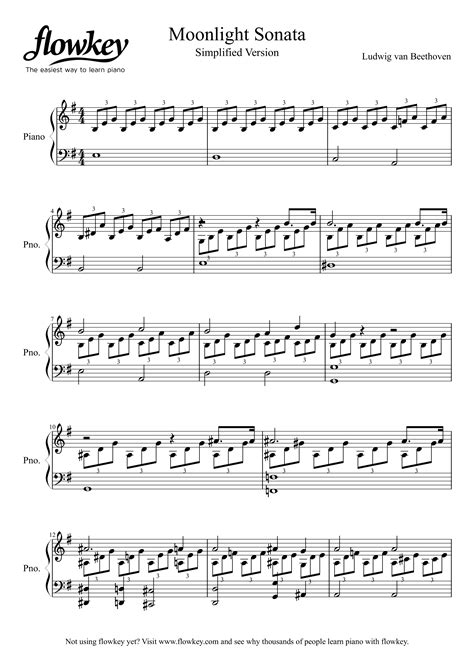 Free easy piano sheet music moonlight sonata - jestp