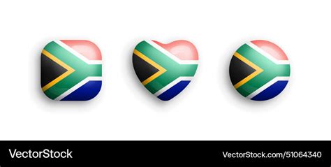 South africa official national flag 3d glossy Vector Image