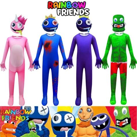 ROBLOX RAINBOW FRIENDS Cosplay Costume Kids Jumpsuit Halloween Fancy ...