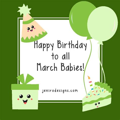 March Birthday Greetings! • jeni ro designs