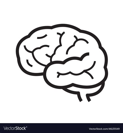 Simple icon human brain Royalty Free Vector Image