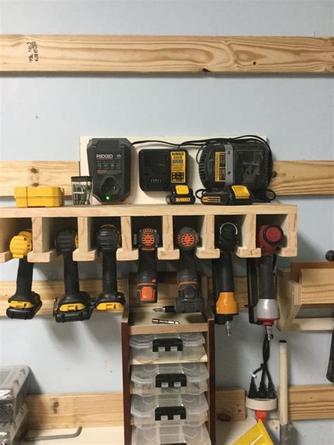 Cordless drill holder | Tool storage, Tool storage cabinets, Storage