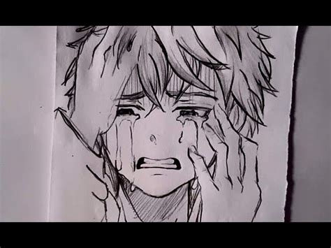 Sad Anime Boy Crying Drawing