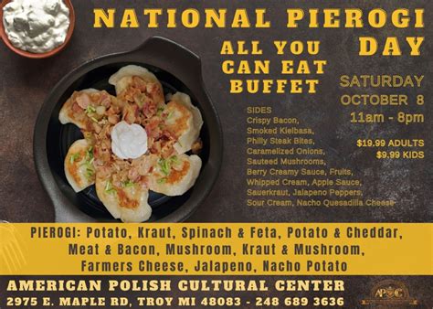 Pierogi Day Buffet - Saturday, October 8 - American Polish Cultural Center