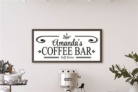 Coffee bar sign-kitchen decor-art-kitchen coffee station-personalized ...