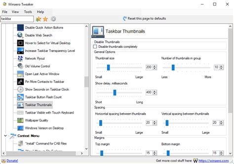 Change Taskbar Preview Thumbnail Size in Windows 10