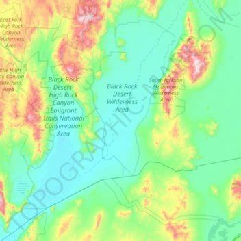 Black Rock Desert topographic map, elevation, relief