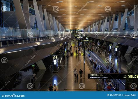 Hamad International Airport Terminal with All Gates and Travelers ...