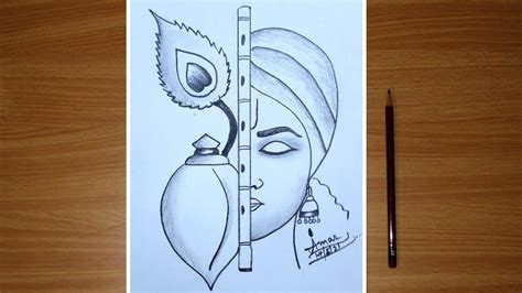 Top 999+ krishna pencil drawing images – Amazing Collection krishna ...