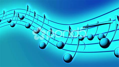 Music Notes Blue Background