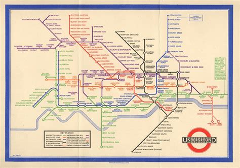 Plan du métro de Londres, 1933. Design : Harry Beck