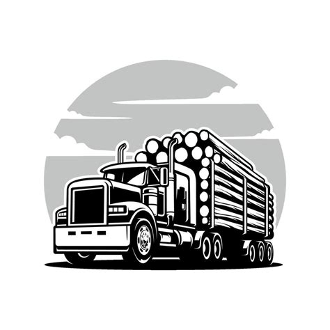 Logging truck illustration vector 41053958 Vector Art at Vecteezy