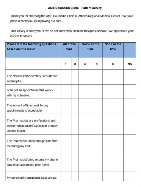 9+ Patient Satisfaction Survey Templates - Word, PDF, Google Docs ...