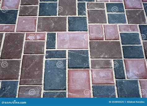 Paving Slabs of Different Colors and Shapes.Texture of Different ...