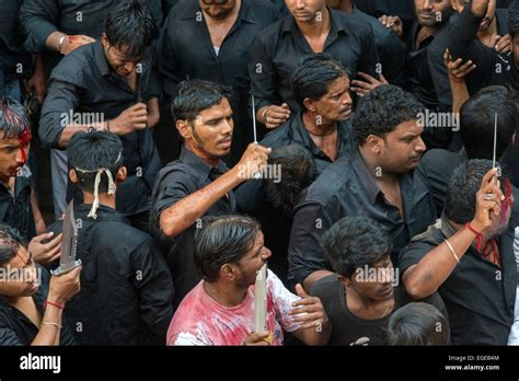 Ashura (10 Muharram), Men Performing Matam (Cutting Body With Blades ...