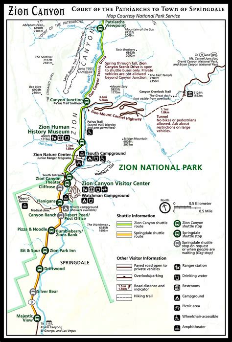 Zion Scenic Drive Map - World Map