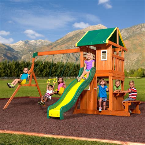 Backyard Discovery Oakmont Cedar Wooden Swing Set - Walmart.com