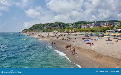 Calella Mediterranean Beach Stock Photo - Image of beach, landmark ...