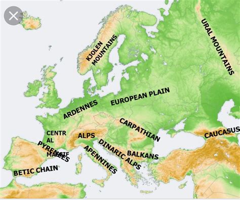 Mountain Ranges In Europe Map – Map VectorCampus Map