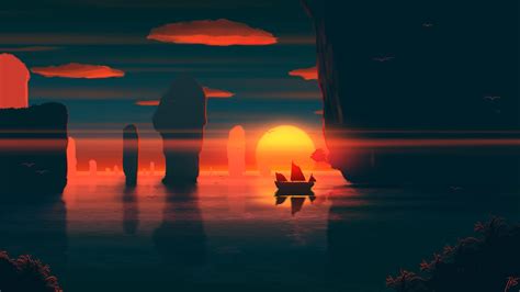 Calm Outrun Sunset [2560 x 1440] | Sunset wallpaper, Background ...