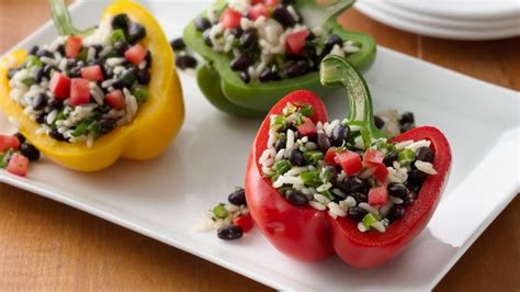 Grilled Black Bean- and Rice-Stuffed Peppers recipe from Betty Crocker