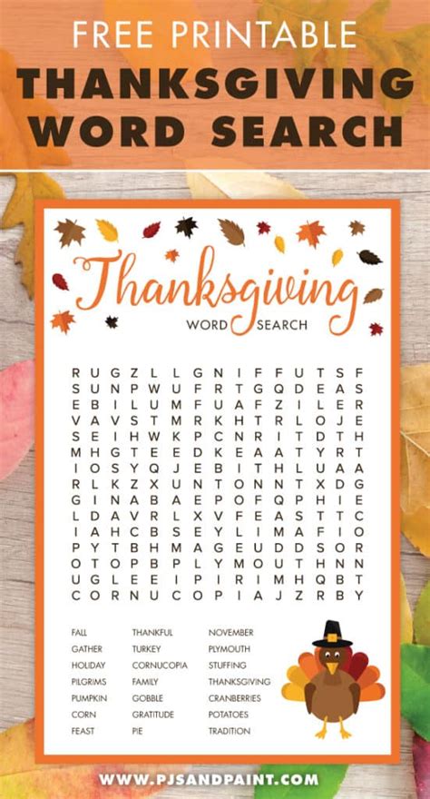 Thanksgiving Word Search | Free Printable Thanksgiving Activities