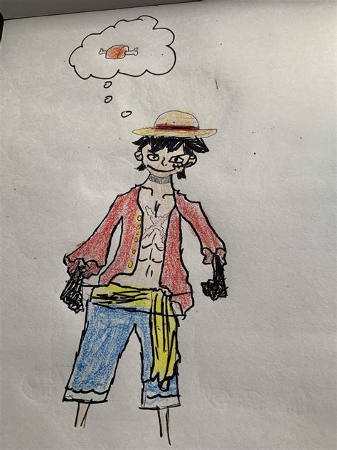 first luffy sketches : r/OnePiece