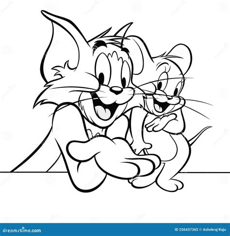 Tom and Jerry Outline Vector Stock Illustration - Illustration of ...