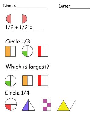 Printable Fraction Worksheets