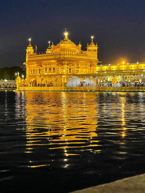 Golden Temple at Night: A Captivating View